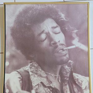 Vintage 1970's Jimi Hendrix Smoking a Cigarette Poster